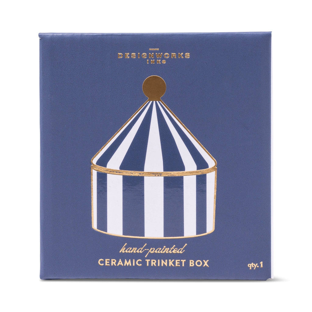 Ceramic Trinket Box - Navy Stripe